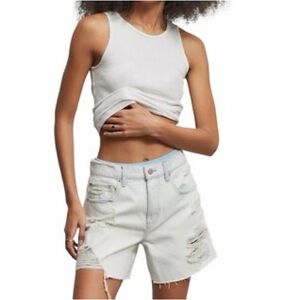 BDG Women's Ripped Cream Jean Shorts